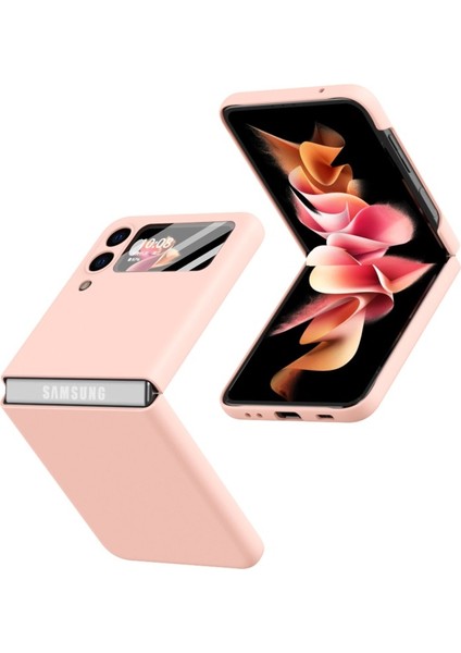 Darbeye Dayanıklı Pu Deri Kaplamalı Sert Pc Telefon Kılıfı + Temperli Cam Ekran Koruyucu - Samsung Galaxy Z Flip3 5g (Yurt Dışından)
