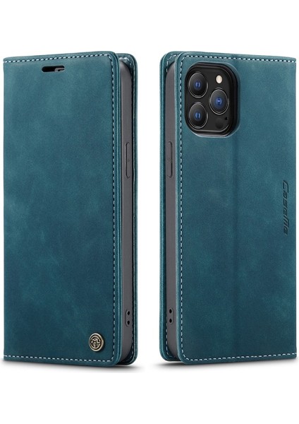 C13 Serisi Apple İphone 13 Pro Max 6.7 Inç Uyumlu Pu Deri Tpu Cüzdan Telefon Kılıfı - Yeşil (Yurt Dışından)