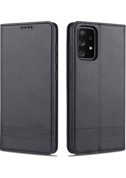 Samsung Galaxy A52 Için Manyetik Kapanma Deri Telefon Kılıfı (Yurt Dışından)