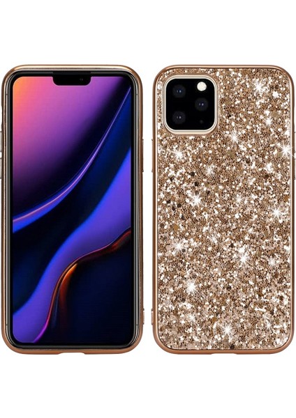 iPhone 11 Pro Max 6.5 Inç Uyumlu Simli Telefon Kılıfı - Altın (Yurt Dışından)