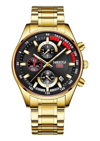 Chronograph Erkek Saati Su Geçirmez Paslanmaz Çelik (Yurt Dışından)