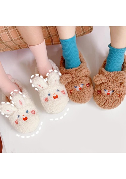 Yenilik Kızlar Hayvan Terlik Ev Terlik Komik Noel Hediyesi Unisex Tavşan 40 - 41 fırsatları