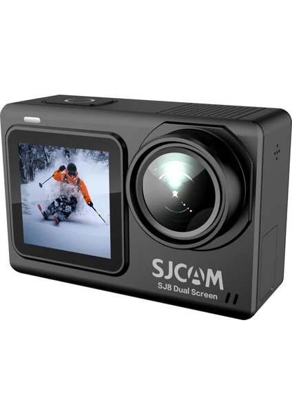 SJCAM SJ8 Dual Screen 2.33”+1.3” Çift Ekranlı WiFi 20MP 4K UHD 140,5° Dinamik Lens Geniş Açı H.265 1200mAh Ultra Geniş Batarya Çift Mikrofon Aksiyon Kamerası Siyah