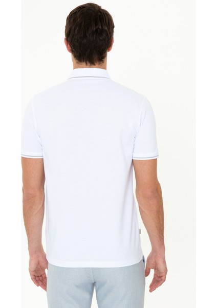 Erkek Beyaz Slim Fit Polo Yaka Basic Tişört 50252448-VR013