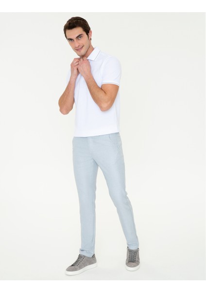 Erkek Beyaz Slim Fit Polo Yaka Basic Tişört 50252448-VR013
