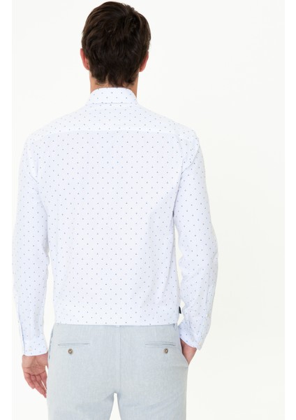 Erkek Lacivert Slim Fit Uzun Kollu Gömlek 50250338-VR033 fırsatları