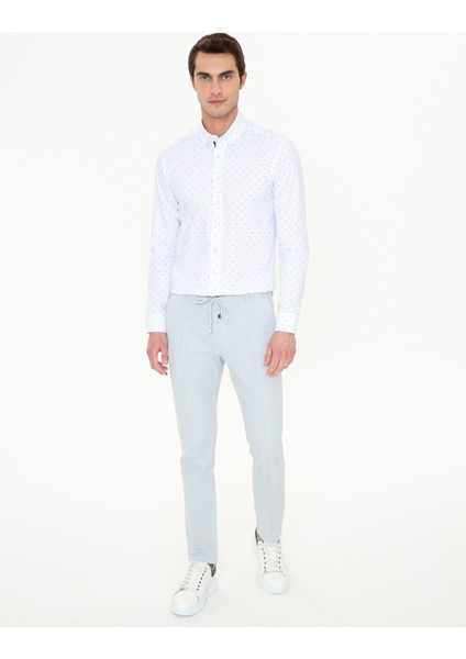 Erkek Lacivert Slim Fit Uzun Kollu Gömlek 50250338-VR033 indirimleri