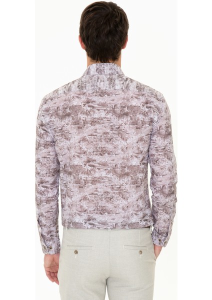 Erkek Vizon Slim Fit Uzun Kollu Gömlek 50250957-VR052