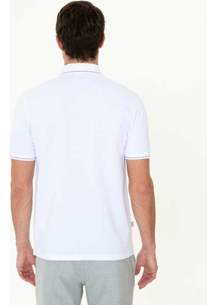 Erkek Beyaz Regular Fit Polo Yaka Basic Tişört 50252470-VR013