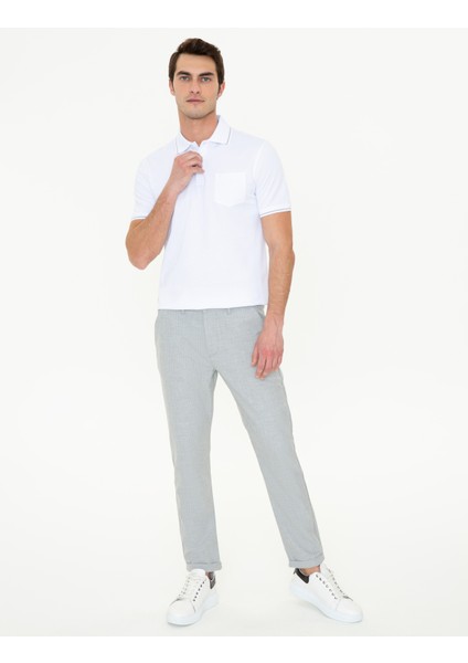 Erkek Beyaz Regular Fit Polo Yaka Basic Tişört 50252470-VR013