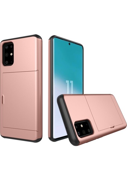 Galaxy S20 Için Kart Yuvası Pc + Tpu Hibrit Telefon Kılıfı - Pembe (Yurt Dışından)