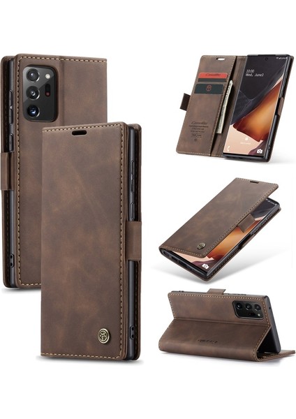 013 Serisi Deri Cüzdan Kılıf Galaxy NOTE20 Ultra / NOTE20 Ultra 5g - Kahverengi (Yurt Dışından)