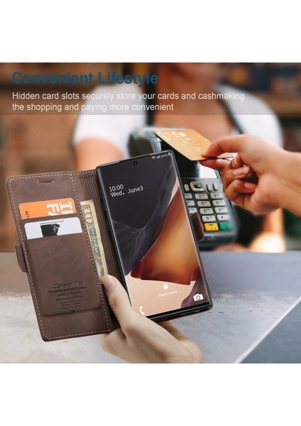 013 Serisi Deri Cüzdan Kılıf Galaxy NOTE20 Ultra / NOTE20 Ultra 5g - Kahverengi (Yurt Dışından) fırsatları