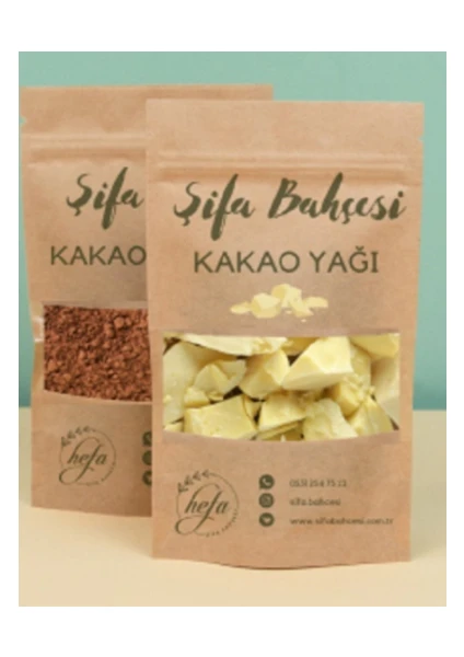 Hefa Şifa Bahçesi Kakao Tozu 100 gr Kakao Yağı 100 gr Deodorize