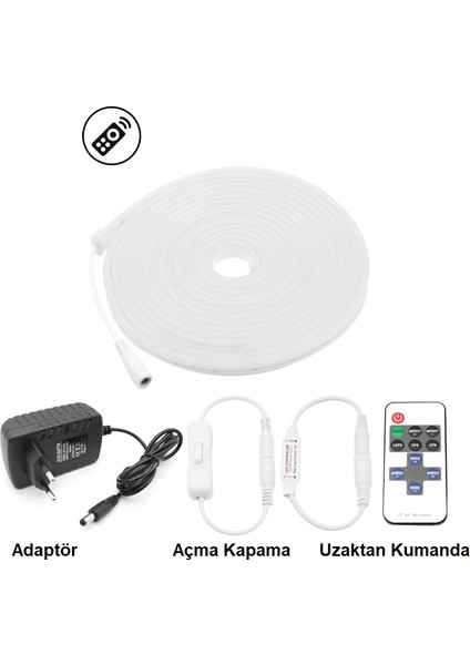 Triline Neon LED Işık Süper Parlak Kumandalı Tüp Led- Gün Işığı- 1metre