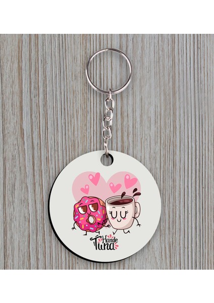 Kişiye Özel İsimli Sevgililer Günü Ahşap Anahtarlıklı El Yapımı 400 gr Melodi Kakaolu Fındık Kreması Seti-131 fiyatları