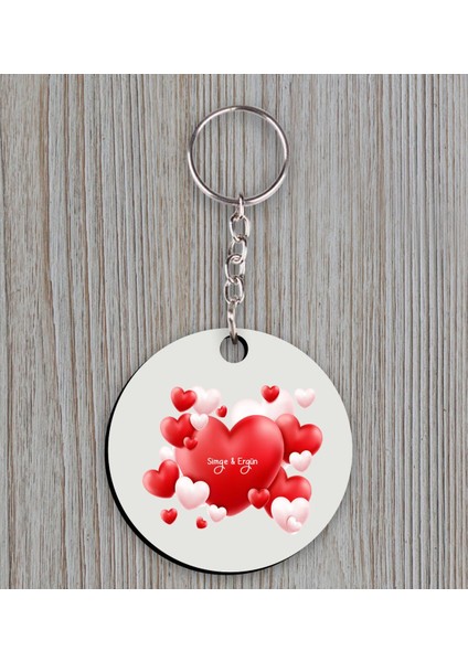 Kişiye Özel İsimli Sevgililer Günü Ahşap Anahtarlıklı El Yapımı 400 gr Melodi Kakaolu Fındık Kreması Seti-41 fiyatları