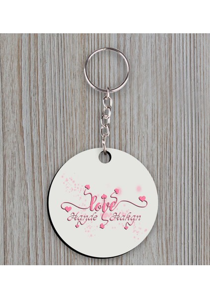 Kişiye Özel Isimli Sevgililer Günü Ahşap Anahtarlıklı El Yapımı 400 gr Melodi Kakaolu Fındık Kreması Seti-14 fiyatları