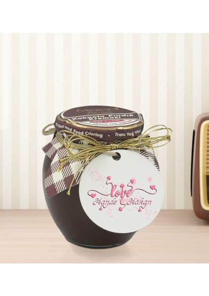 Kişiye Özel Isimli Sevgililer Günü Ahşap Anahtarlıklı El Yapımı 400 gr Melodi Kakaolu Fındık Kreması Seti-14 modelleri