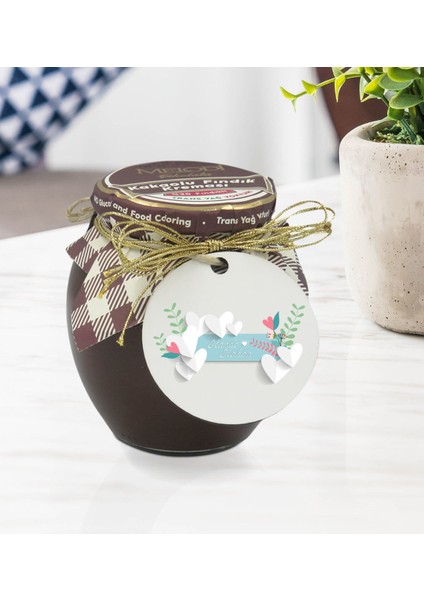 Kişiye Özel Isimli Sevgililer Günü Ahşap Anahtarlıklı El Yapımı 400 gr Melodi Kakaolu Fındık Kreması Seti-15