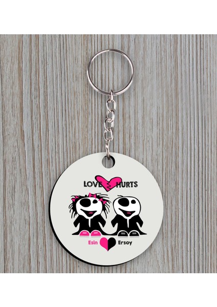 Kişiye Özel Isimli Sevgililer Günü Ahşap Anahtarlıklı El Yapımı 400 gr Melodi Kakaolu Fındık Kreması Seti-92 fiyatları