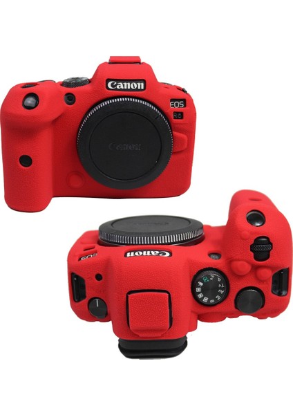 Canon R6 Silikon Koruma Kılıfı Kırmızı Tekli