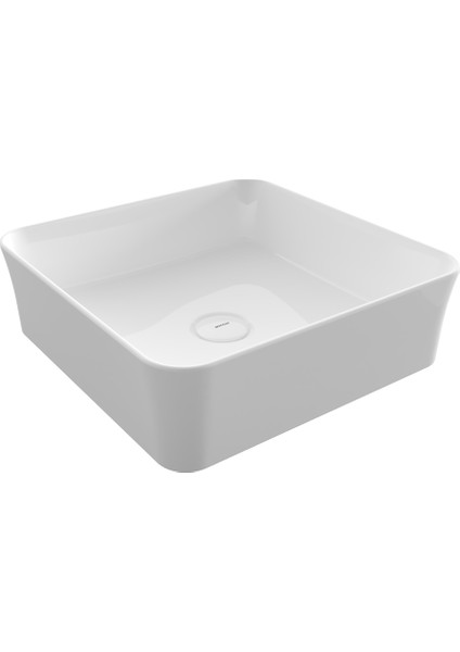Sottıle Slım Tezgah Üstü Kare 38x38cm. Lavabo - Beyaz