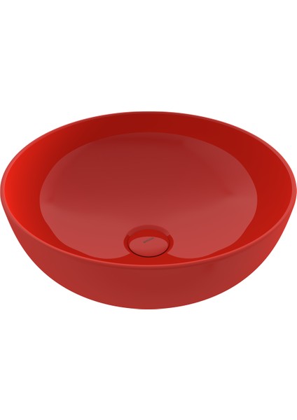 Sottıle Slım Tezgah Üstü Yuvarlak 38cm. Sığ Lavabo - P.Kırmızı