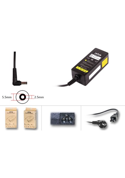 Lenovo, Lg, Msi, Casper, Datron, Exper 40W Netbook Adaptör RNA-IB03