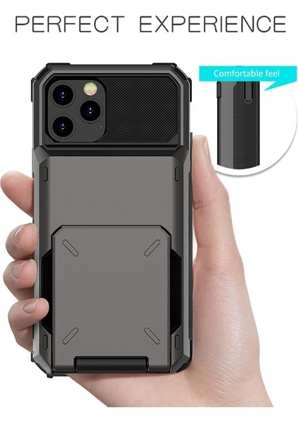 Apple iPhone 13 Pro Max Için Düşmeye Dayanıklı Kartlıklı Tpu + Pc Hibrit Kılıf - Mavi (Yurt Dışından)