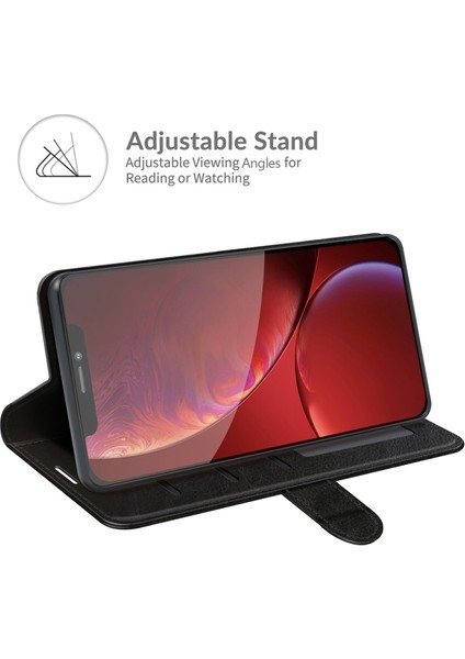 Apple iPhone 13 Pro Için Pu Deri Cüzdan Tasarımlı Standlı Kılıf - Siyah (Yurt Dışından)