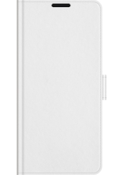 Apple iPhone 13 Pro Için Pu Deri Cüzdan Tasarımlı Standlı Kılıf - Beyaz (Yurt Dışından)