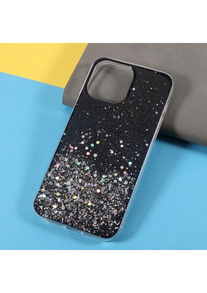 Apple iPhone 13 Pro Için Parıltılı Düşmeye Dayanıklı Akrilik + Tpu Telefon Kılıfı - Siyah (Yurt Dışından)