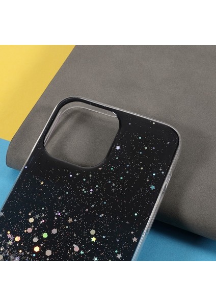 Apple iPhone 13 Pro Için Parıltılı Düşmeye Dayanıklı Akrilik + Tpu Telefon Kılıfı - Siyah (Yurt Dışından)