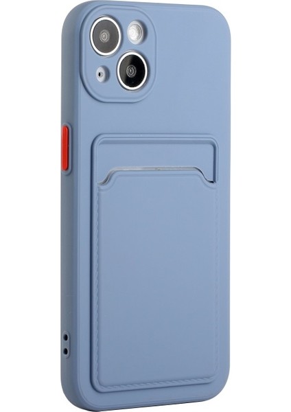 Apple iPhone 13 Mini Için Kart Yuvalı Esnek Tpu Telefon Kılıfı - Mavi (Yurt Dışından)