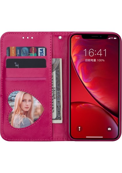 Apple iPhone 11 Için Parıltılı Fermuarlı Cüzdan Tasarımlı Standlı Kayışlı Deri Kılıf - Pembe (Yurt Dışından)