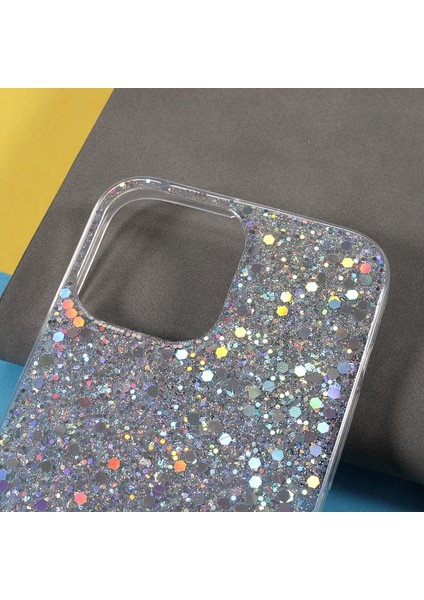 Apple iPhone 13 Için Parıltılı Payetli Akrilik + Tpu Telefon Kılıfı - Gümüş (Yurt Dışından) fırsatları