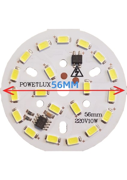 220 Volt 10 Watt SMD 5630 Ledli Hazır Led Modül 56 MM Beyaz (3 Adet)