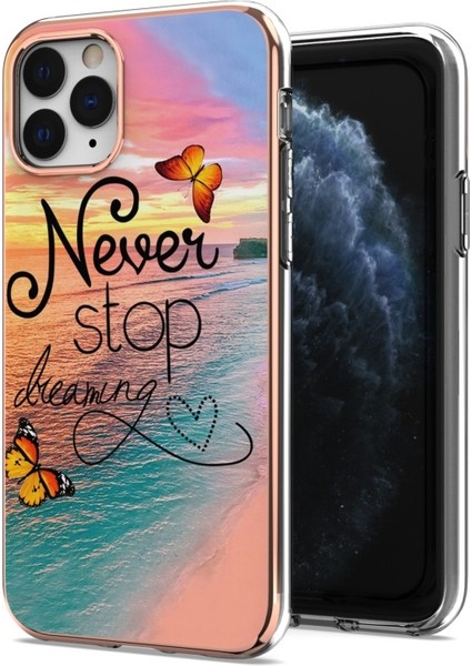 Apple iPhone 11 Pro Için Parmak Izi Önleyici Mermer Tasarım Galvanik Imd Iml Yumuşak Tpu Telefon Kılıfı - Çok Renkli (Yurt Dışından)