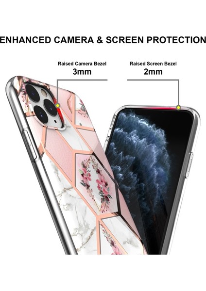 Apple iPhone 11 Pro Için Parmak Izi Önleyici Mermer Tasarım Galvanik Imd Iml Yumuşak Tpu Telefon Kılıfı - Pembe (Yurt Dışından) fırsatları