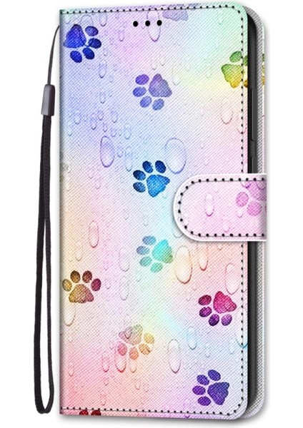 Apple iPhone 13 Için Katlanabilir Standlı Baskılı Darbeye Dayanıklı Deri El Kayışlı Telefon Kılıfı - Pati Izleri (Yurt Dışından) modelleri