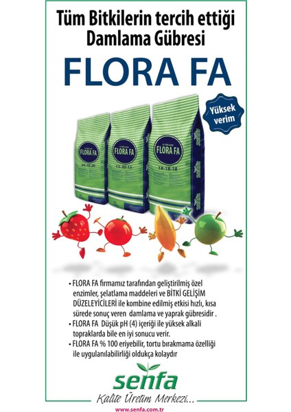 Flora Fa 18.18.18 Tamamı Suda Çözünür Npk Gübresi 15KG (Dengeli - Üç 18 fiyatları