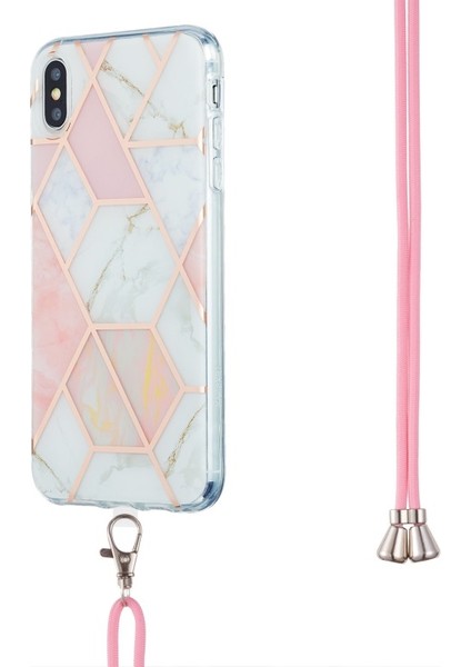 Apple iPhone Xs Max Için Esnek Galvanik Tpu 2.0mm Imd Mermer Desen Kılıf + Kordon - Pembe/beyaz (Yurt Dışından) indirimleri