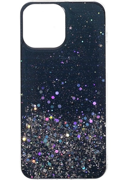 Apple iPhone 13 Pro Max Için Parıltılı Düşmeye Dayanıklı Akrilik + Tpu Telefon Kılıfı - Siyah (Yurt Dışından)