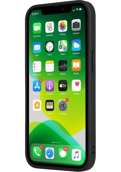Apple iPhone 13 Için Pu Deri Kaplı Yumuşak Tpu + Sert Pc Hibrit Koruyucu Kılıf - Dokuma Desen (Yurt Dışından)