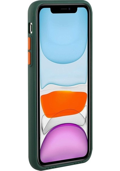 Apple iPhone 12 Mini Için Kart Yuvalı Esnek Tpu Telefon Kılıfı - Koyu Yeşil (Yurt Dışından)