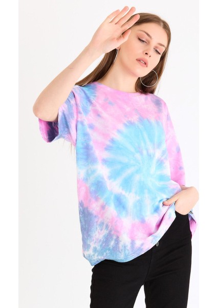 Kadın Batik Yıkamalı Oversize Mavi fiyatları