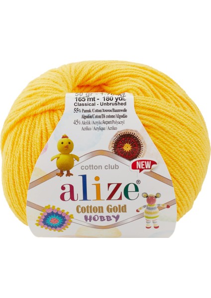 Cotton Gold Hobby New 216 Koyu Sarı 50 Gr.