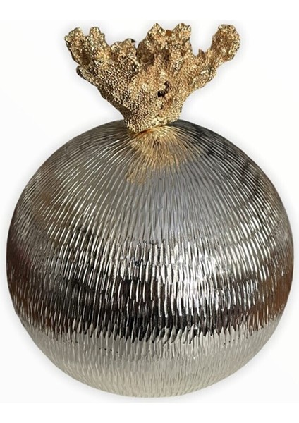 Mercanlı Gümüş Dekoratif Top 14 cm