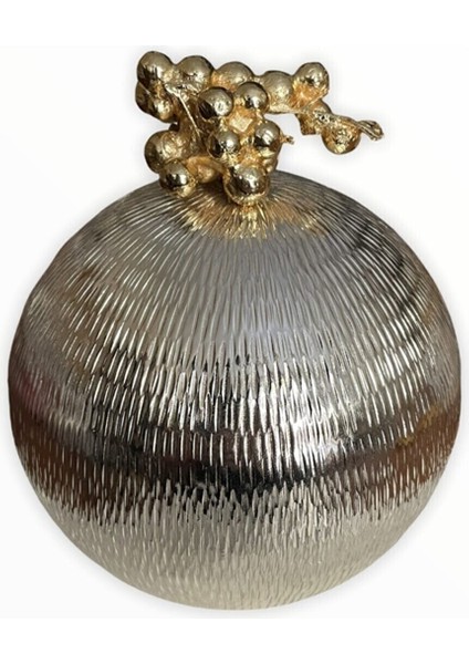 Üzümlü Gümüş Dekoratif Top 14 cm